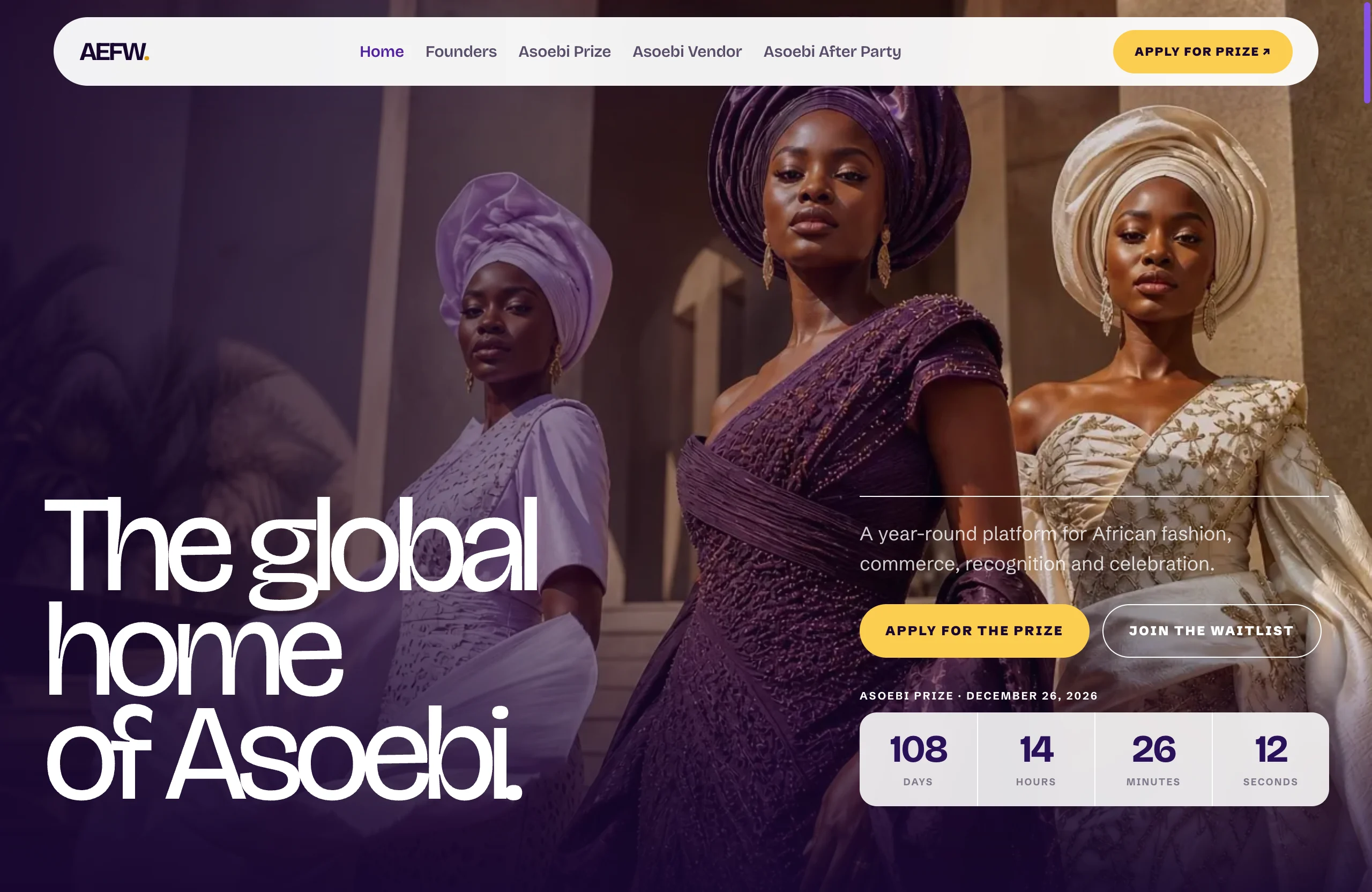 Asoebi Fashion Week website preview