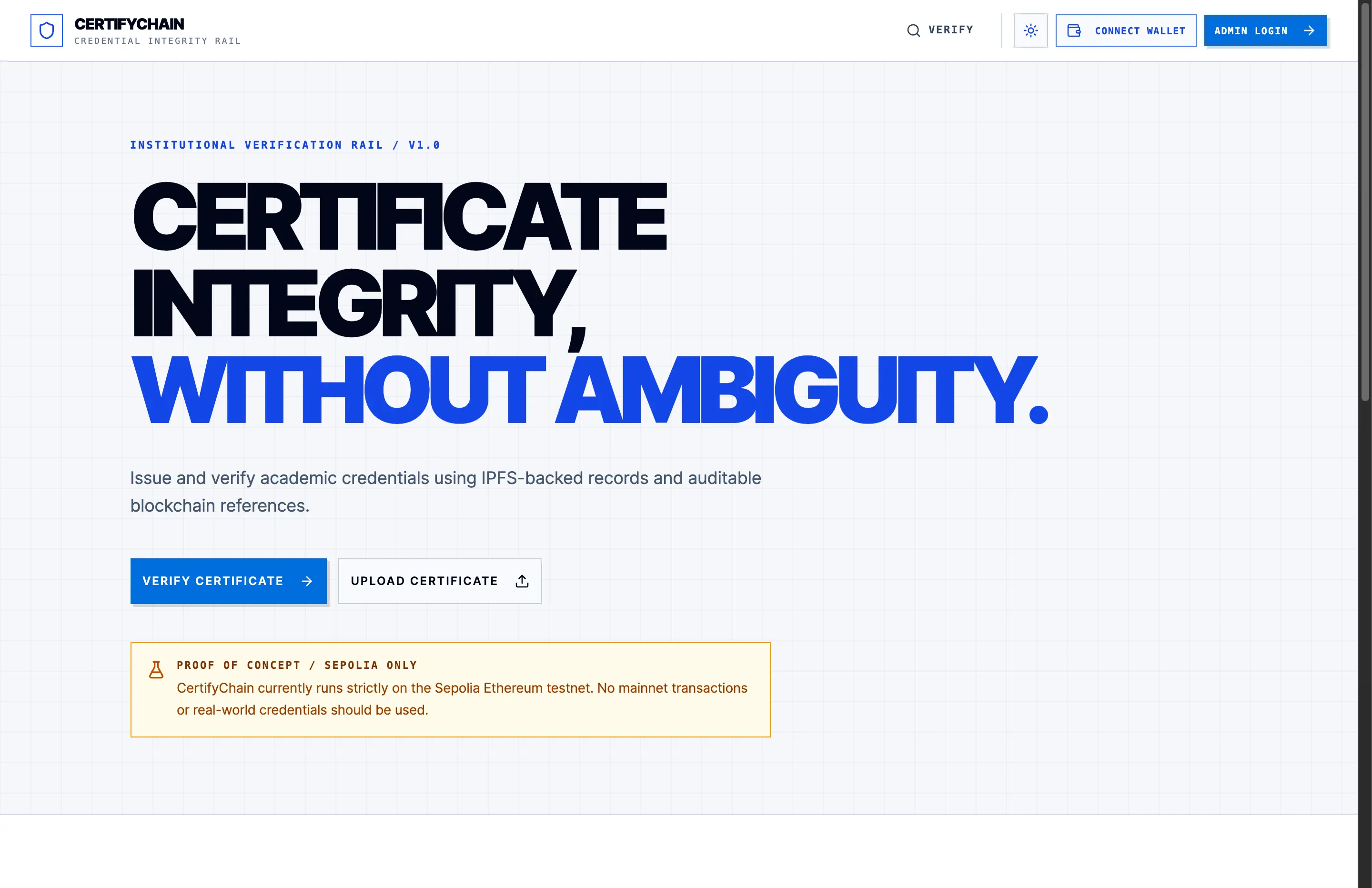 CertifyChain project identity